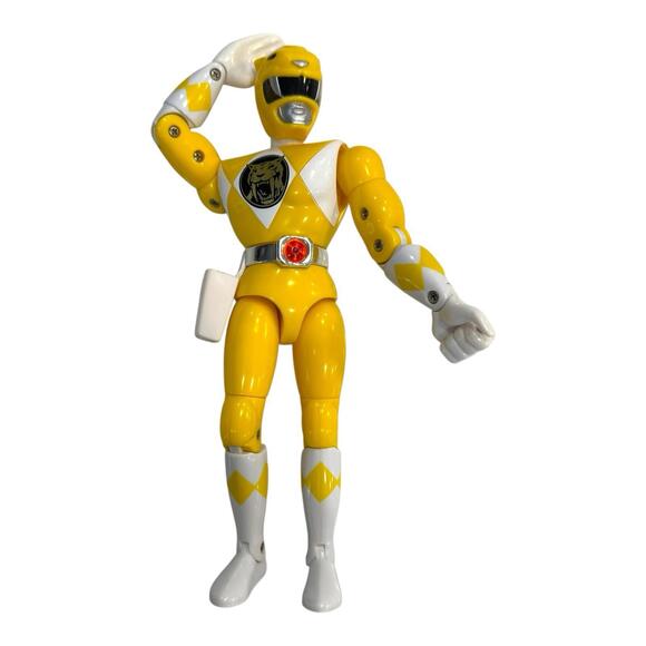 1994 Mighty Morphin Power Rangers Karate Choppin' Yellow Ranger Action Figure 8” - Picture 9 of 9